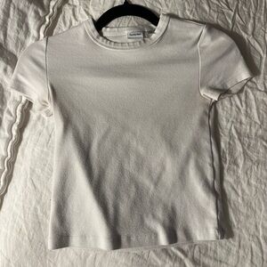 Aritzia Sunday Best Cropped White Tee